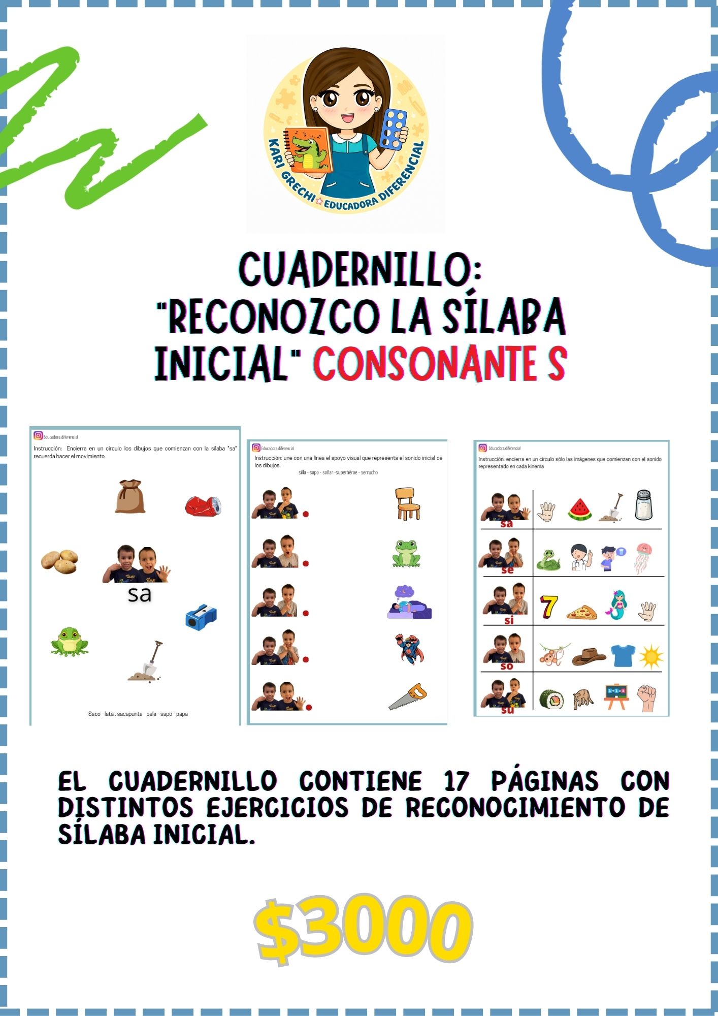 Ficha del catálogo: Silaba inicial con S