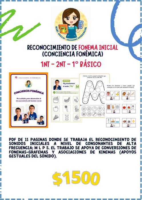 Ficha del catálogo: Reconocimiento de fonema inicial