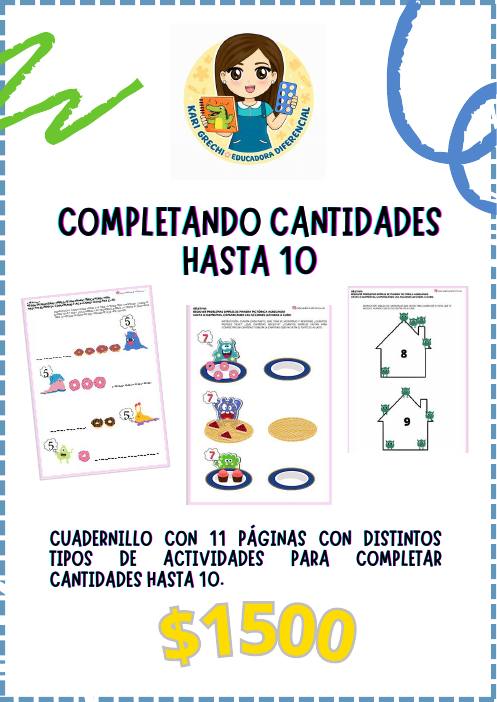 Ficha del catálogo: Completando cantidades hasta 10