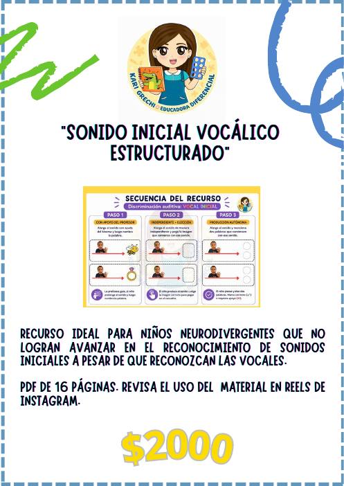 Ficha del catálogo: Sonido inicial vocálico estructurado