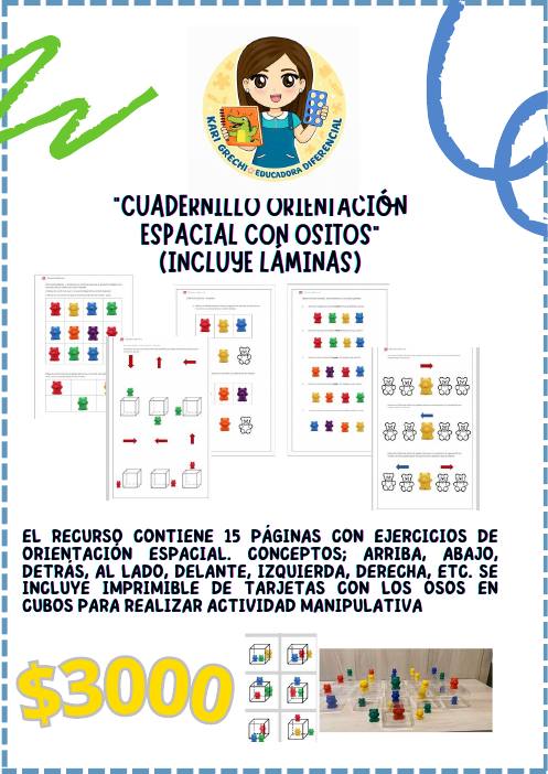 Ficha del catálogo: Orientación espacial con ositos