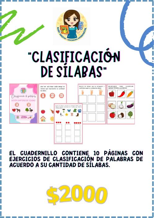 Ficha del catálogo: Clasificación de sílabas