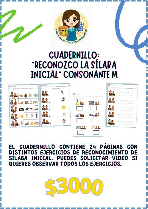 Ficha del catálogo: Reconozco la sílaba inicial M