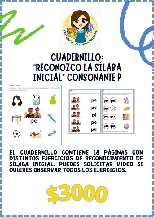 Ficha del catálogo: Reconozco la sílaba inicial P