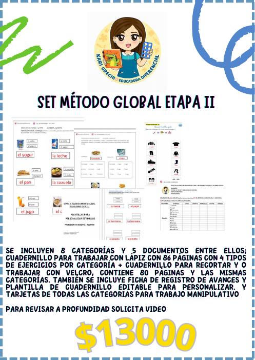 Ficha del catálogo: Set método global etapa II