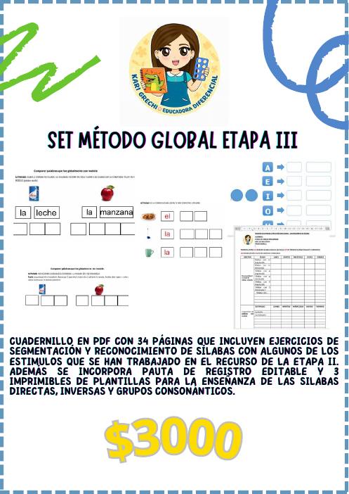 Ficha del catálogo: Set método global etapa III