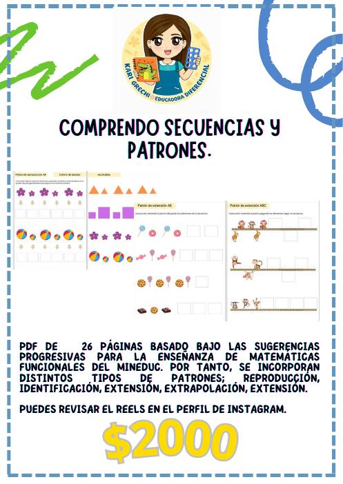 Ficha del catálogo: Comprendo secuencias y patrones