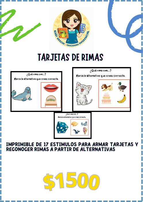 Ficha del catálogo: Tarjetas de rimas